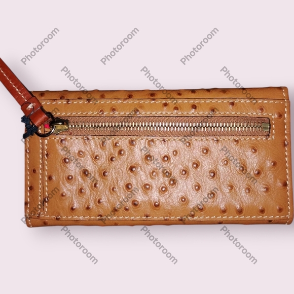 (NWT) DOONEY & BOURKE® Ostrich Continental Clutch - Tan - Picture 3 of 9